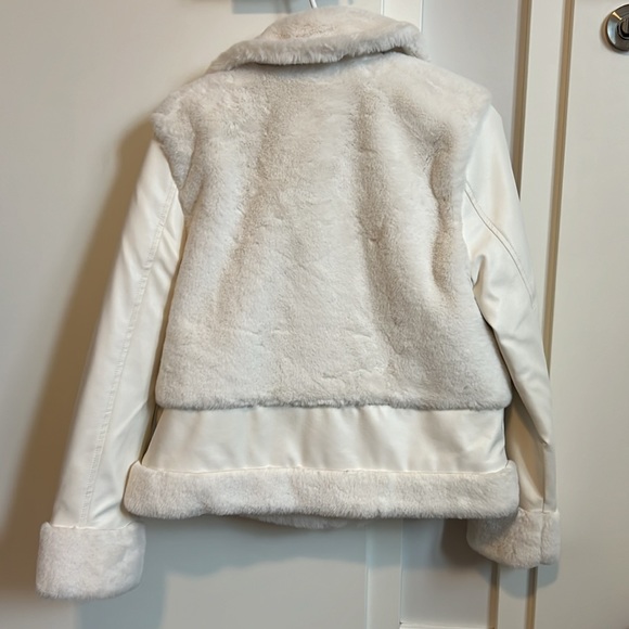 Nine West Faux-Fur Faux-Leather Moto Jacket (Size XS) - Picture 4 of 4